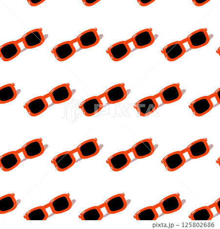 Red sunglasses with black glass seamless pattern Red sunglasses with black glass seamless pattern 125802686