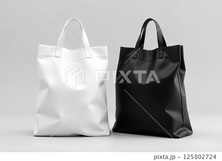 Blank big black and white die-cut fabbric ag mock up. 125802724