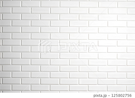 Blank white brick stone wall texture mock up, front view. 125802756