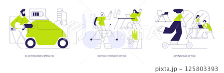 Office transportation isolated cartoon vector illustrations se 125803393