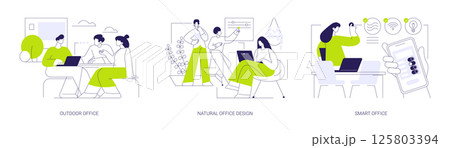 Modern workplace isolated cartoon vector illustrations se 125803394