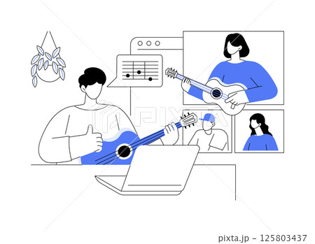 Music classes isolated cartoon vector illustrations. Music classes isolated cartoon vector illustrations. 125803437