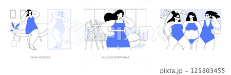 Body positive fashion isolated cartoon vector illustrations se Body positive fashion isolated cartoon vector illustrations se 125803455
