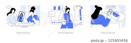 Creating new look isolated cartoon vector illustrations se Creating new look isolated cartoon vector illustrations se 125803456