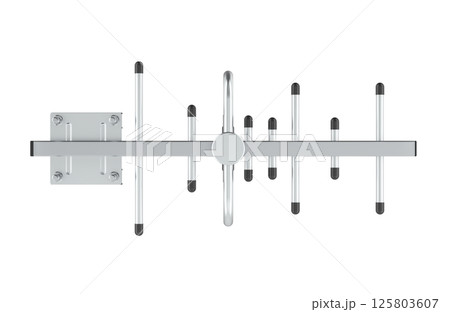 GSM Directional Yagi antenna, top view. 3D rendering 125803607