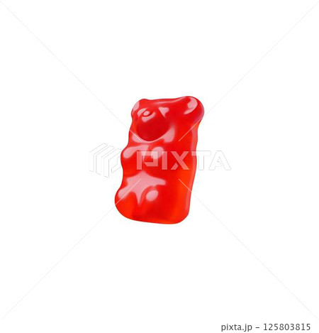 3D vector illustration of bear shaped gummy jelly candy. 125803815