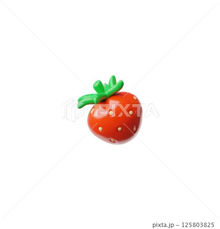 Vector 3D illustration of ripe strawberry, natural product. 125803825
