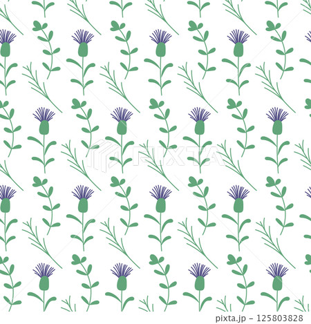 Seamless floral pattern with green leaves 125803828
