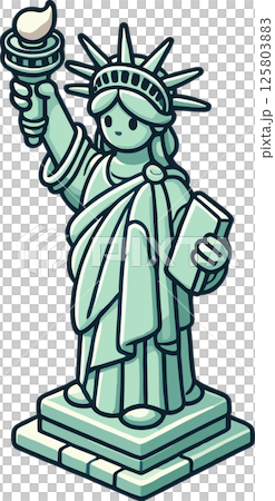 可愛變形的自由女神像插圖 125803883