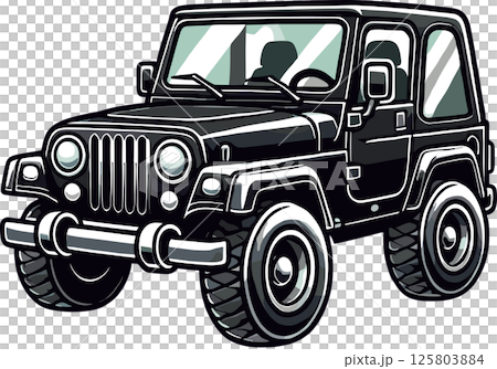 簡單的吉普車插圖 125803884
