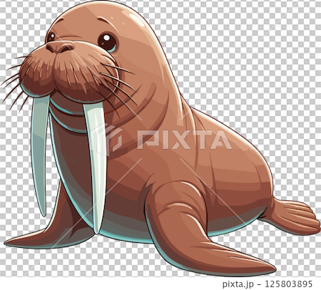 Simple walrus illustration 125803895