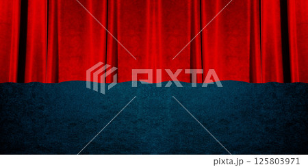 赤い幕のステージ 125803971
