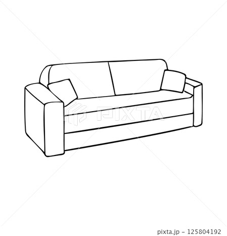 Vector hand drawn sketch doodle outline sofa 125804192