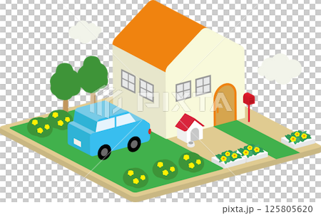 Isometric illustration of a house 125805620