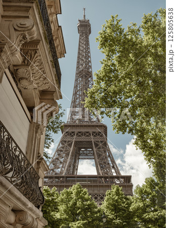The Ultimate Eiffel Tower View from on Rue de L Universite in Paris. 125805638