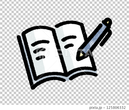 Pocketbook and pen 125806332