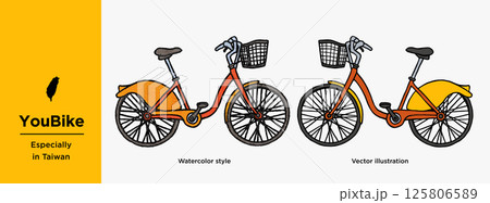 自転車 バイク 街 125806589