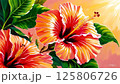 オレンジハイビスカスの花 125806726