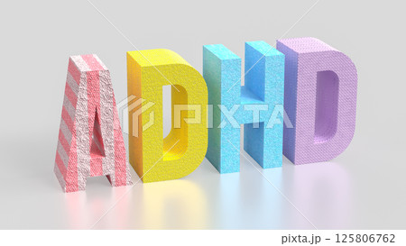 The ADHD multi color for medical and education concept 3d Rendering. 125806762