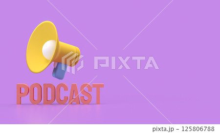 The Yellow Megaphone for podcast concept 3d Rendering. The Yellow Megaphone for podcast concept 3d Rendering. 125806788