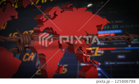 The World and barbed wire for war or crisis concept 3d Rendering. The World and barbed wire for war or crisis concept 3d Rendering. 125806798