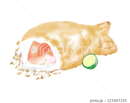鯛の塩釜焼のイラスト 鯛の塩釜焼のイラスト 125807185