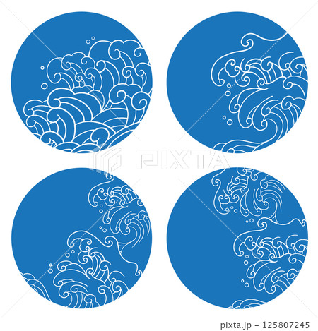 The Japanese wave for decor design graphic. 125807245