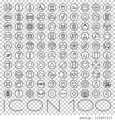 There are 100 different icons There are 100 different icons 125807251