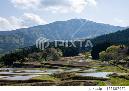 日本の兵庫県養父市の別宮の棚田の美しい風景 日本の兵庫県養父市の別宮の棚田の美しい風景 125807472