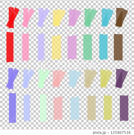 マスキングテープのイラスト　カラフル 125807516