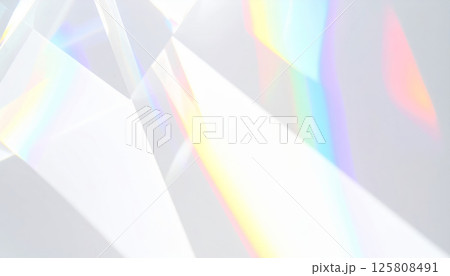 Firefly light diffraction through crystal texture creates pastel rainbow reflections on pure white background, evoking sense of wonder and beauty Firefly light diffraction through crystal texture creates pastel rainbow reflections on pure white background, evoking sense of wonder and beauty 125808491