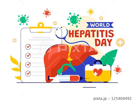 World Hepatitis Day Vector Illustration on July 28 Featuring a Patient, Diseased Liver, Liver Cancer, and Cirrhosis in a Healthcare Theme Background World Hepatitis Day Vector Illustration on July 28 Featuring a Patient, Diseased Liver, Liver Cancer, and Cirrhosis in a Healthcare Theme Background 125808492