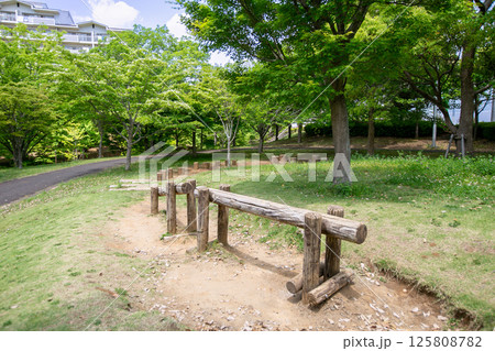 遊歩道沿いにある公園 125808782