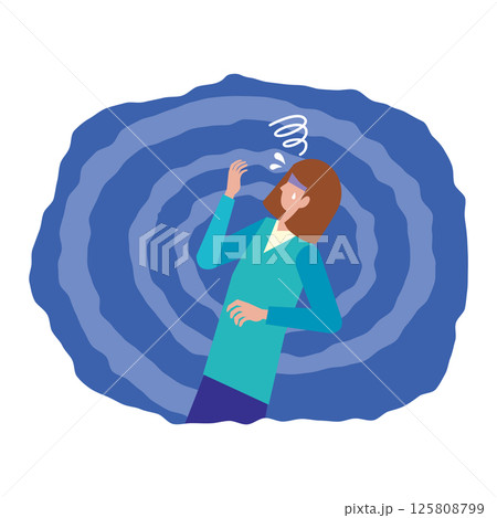めまいでふらつく女性 125808799