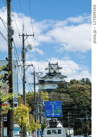 県道254号線から正面に見える掛川城天守閣 125809168
