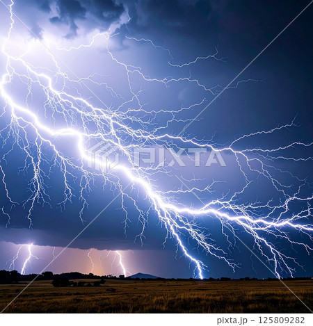 稲妻 雷 落雷 イラスト 稲妻 雷 落雷 イラスト 125809282