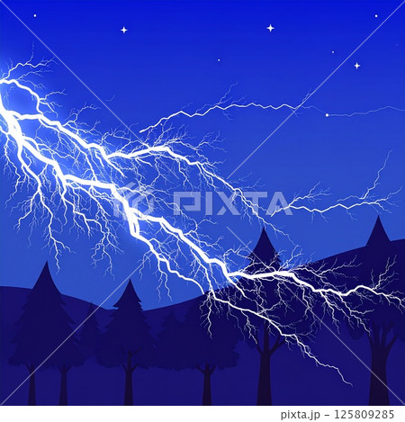 稲妻 雷 落雷 イラスト 稲妻 雷 落雷 イラスト 125809285