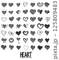 Heart Related Doodle vector icon set. Drawing sketch illustration hand drawn line eps10 125809483