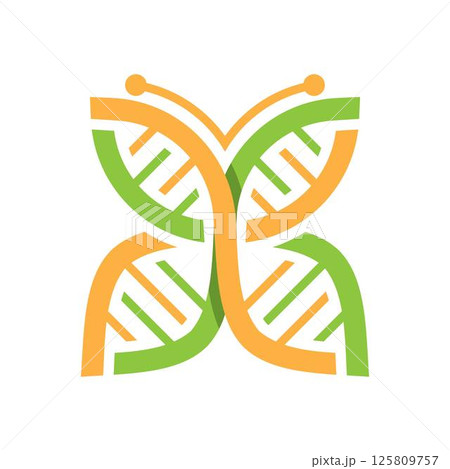 Butterfly with DNA logo 125809757