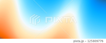 Calm sea beach gradient background. Abstract ocean sand coast concept. Smooth wavy seaside backdrop. Blurred pastel light blue waves wallpaper. Soft summer sea shore gradient banner. Vector top view 125809776