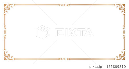 decorative corner element Elegant Gold Ornate Frame border on a white backgrounds for Certificates and Invitations, certificate of completion template, Presentations, User interface ads, collages 125809810