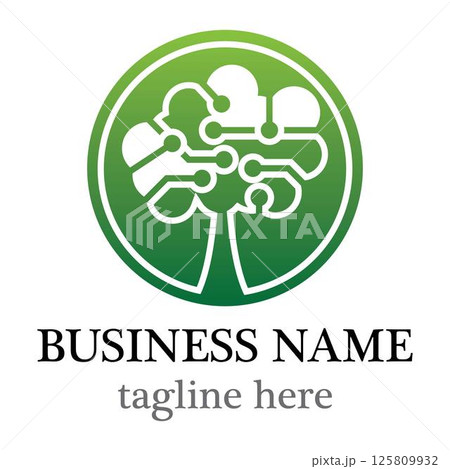 Tree tech logo template 125809932