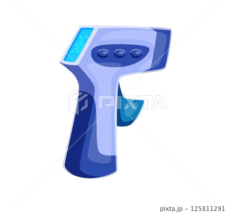 Medicine cartoon font infrared thermometer letter F. Medical typeface sign, medicine vector type element. Hospital cartoon kids ABC typeset letter or healthcare English alphabet font symbol Medicine cartoon font infrared thermometer letter F. Medical typeface sign, medicine vector type element. Hospital cartoon kids ABC typeset letter or healthcare English alphabet font symbol 125811291