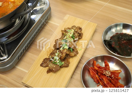 Korean meat dish. Grilled pork 125811427
