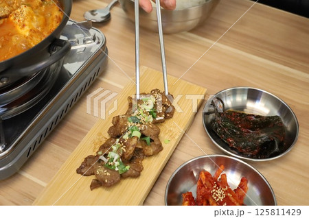 Korean meat dish. Grilled pork Korean meat dish. Grilled pork 125811429