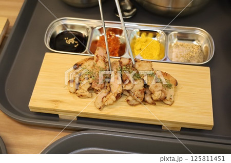 Korean meat dish. Grilled pork 125811451