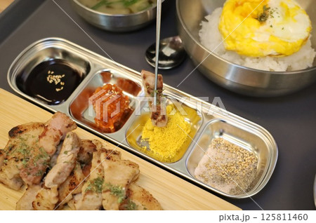 Korean meat dish. Grilled pork 125811460