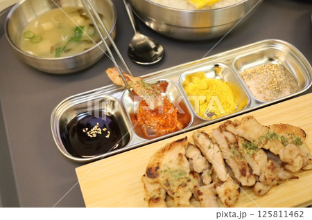 Korean meat dish. Grilled pork 125811462