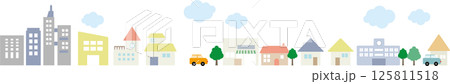 おしゃれで可愛い街並みイラスト 125811518