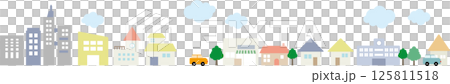 おしゃれで可愛い街並みイラスト 125811518